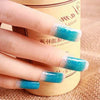 Sky Blue Gradually Changing Color Nail Art